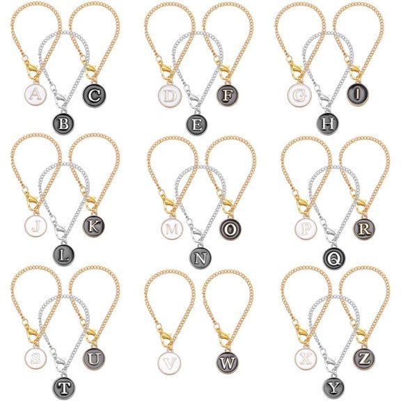 3pcs Letter A-Z Charm Accessories for Cup Name Tag ID Letter Chain Tumbler Handle Alphabet Chain Round Water Cup Identification Letter Sign Pendant Decorations for DIY