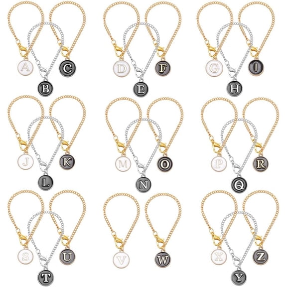 3pcs Letter A-Z Charm Accessories for Cup Name Tag ID Letter Chain Tumbler Handle Alphabet Chain Round Cup Sign Pendant Decorations Colorful DIY