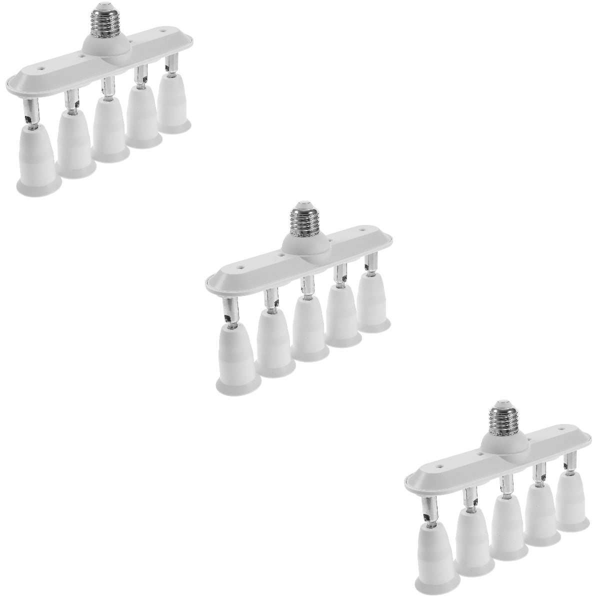 3pcs Light Socket Splitter 5 Heads E27 Base Rotatable Socket Splitter