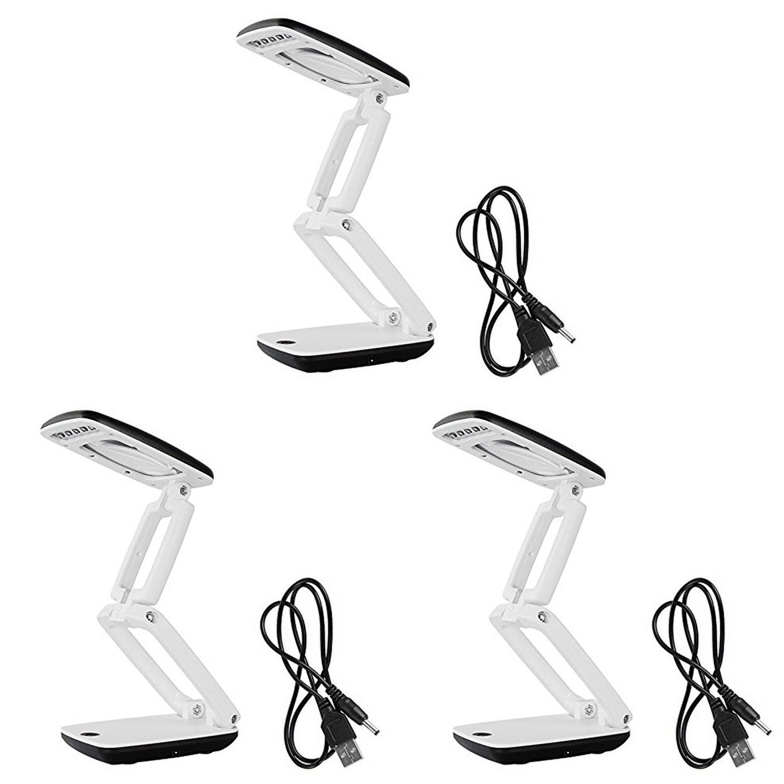 3pcs Lighted Desk Magnifying Glass Lamp with Light on Stand LED