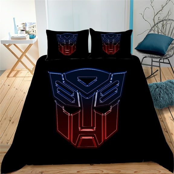 3pcs Lightweight Duvet Cover Set Bumblebee Optimus Prime Quilt Cover All Season Bedding Duvet Cover with Pillowcase