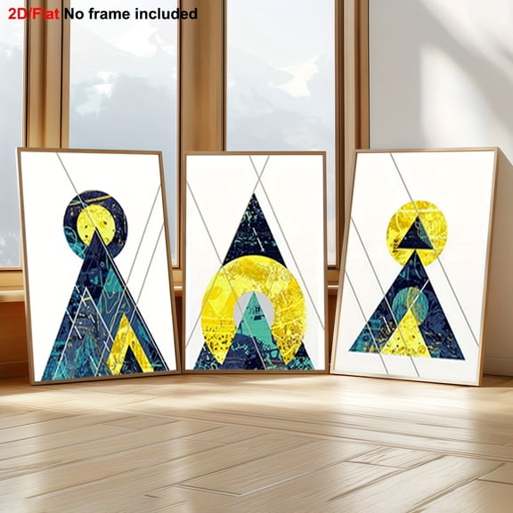 3pcs, Living Room Decorative Art, 2D Frameless Canvas Painting, High-Definition Wall Art, 2D Flat Wall Canvas Art, Abstract Paintings - Set of 3 for Bedroom, Office & Living Room Décor, Unique Gift