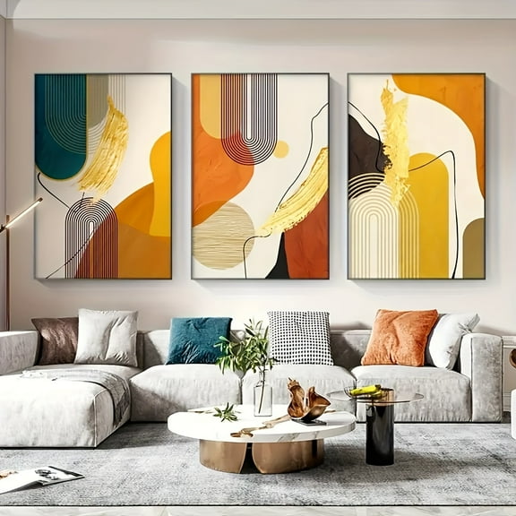 3pcs, Luxury Abstract Animal Canvas Wall Art for Living Room and Porch Decor -Frameless