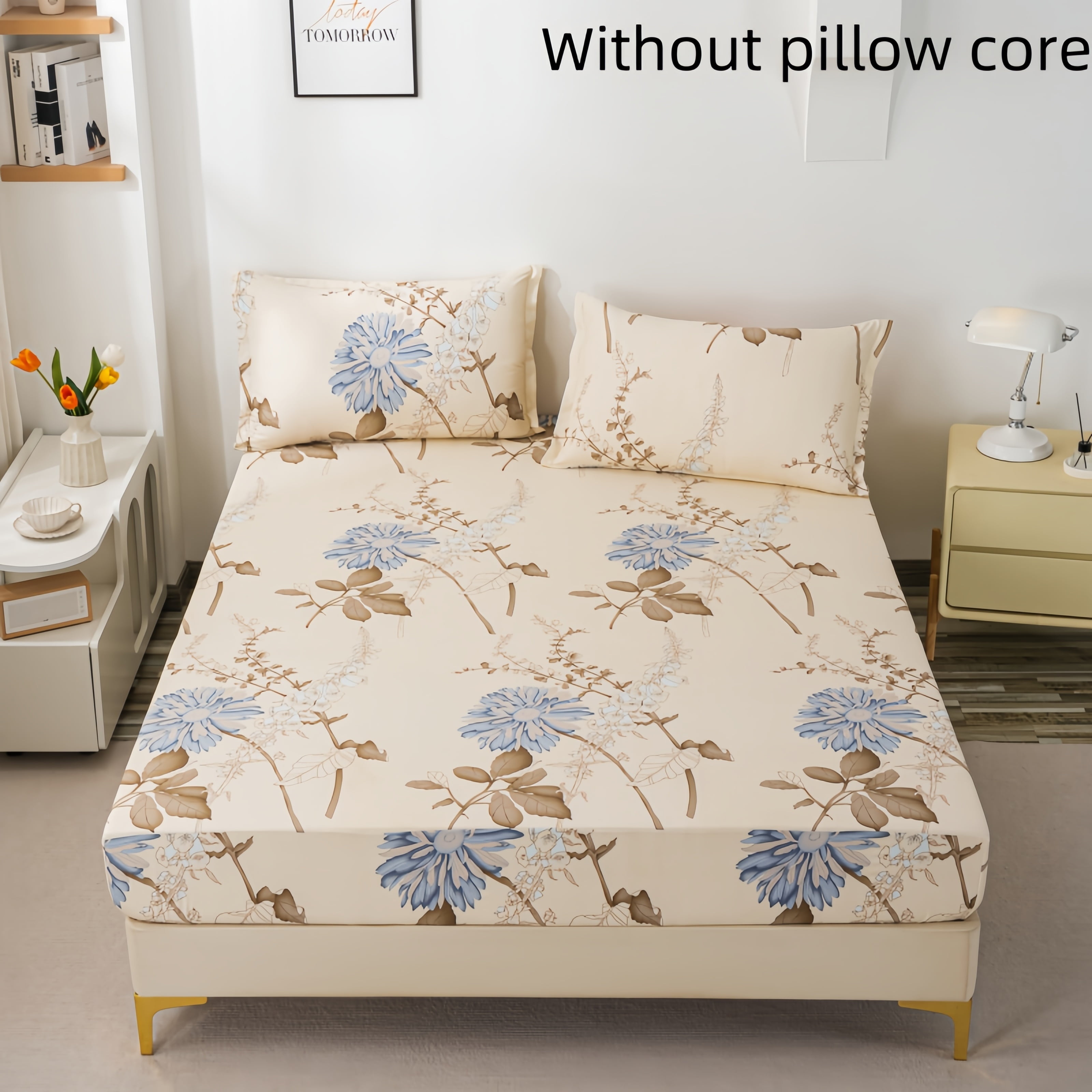 3pcs Luxury Floral Fitted Sheet Set Luxuriously Soft & Breathable