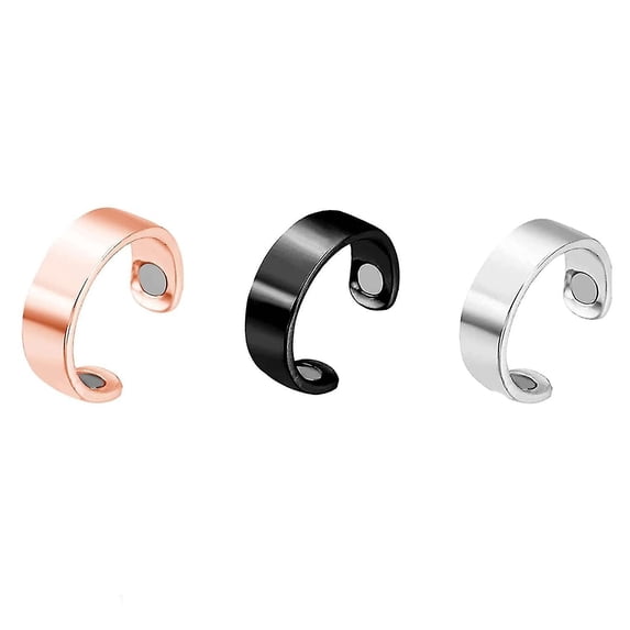 3pcs Lymphatic Drainage Therapeutic Magnetic Ring, Copper Magnet Rings Opening Adjustable, For Men And Women