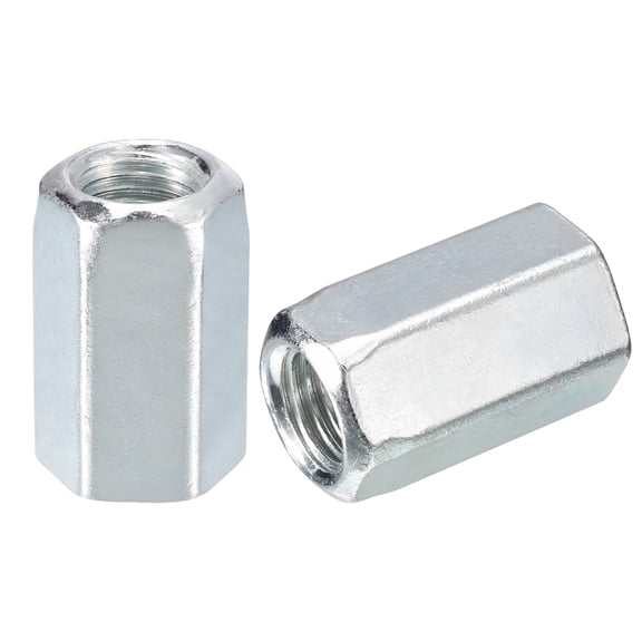 3pcs M20x30x50mm Coupling Nuts - Galvanized Carbon Steel Hex Threaded Rod Coupler for Furniture, Electronic, Industrial