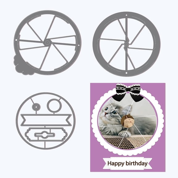 3pcs Magic Window Slider Cutting Dies Metal Camera Lens Embossing Stencils Die Cuts for Paper Card Making Decoration DIY Scrapbooking Album Craft Decor