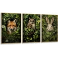 thumbnail image 1 of 3pcs Magical Forest Animal Canvas Wall Art Retro Wild Cottagecore Animals Posters Prints green Adventure Theme Pictures Paintings Fox Owl Rabbit Wall Decor for Bedroom Home Decoration, 1 of 6