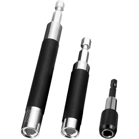 3pcs Magnetic Drive Guide Quick Release Screwdriver Bit Holder Extension with 1/4 Inch Hex Shank Drill Bit Tip Holder Connection Rod Adapter Sleeve for Nuts Drill and Handheld Driver