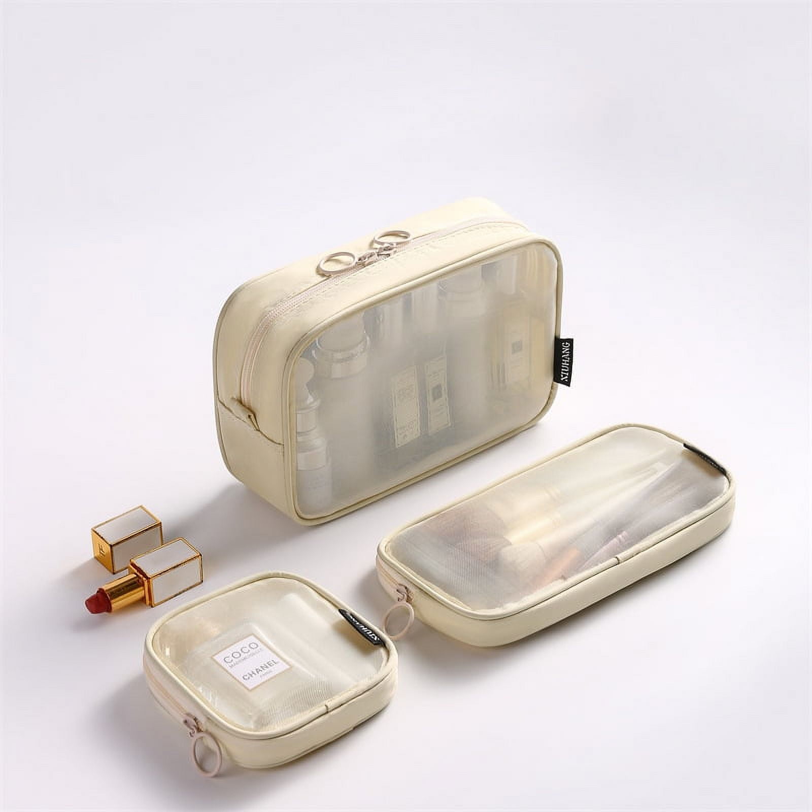 3pcs Makeup Bag Zipper Travel Pouch Assortment Toiletry Bag Makeup Container