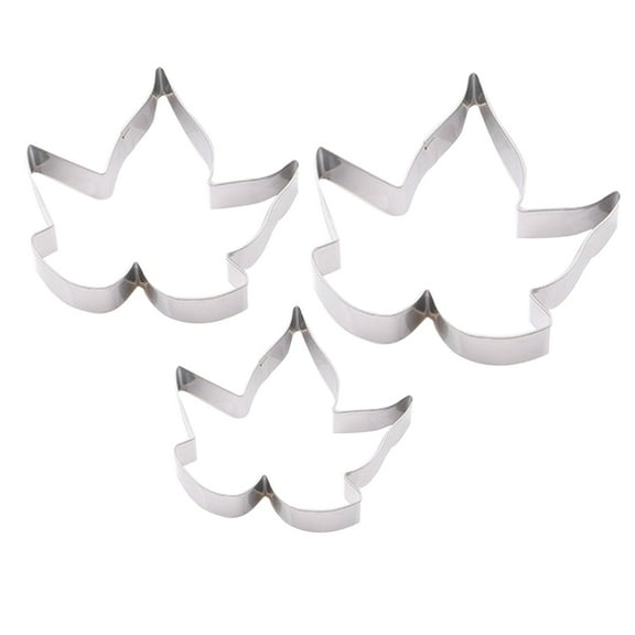 3pcs Maple Leaf Stainless Steel Fondant Cookie Cutter Set Fruit Cake Molds Biscuit Baking Tools