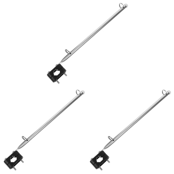 Nicehomfit Marine Boat Flagpole Plated Silver Durable and Water-Resistant 3Pcs