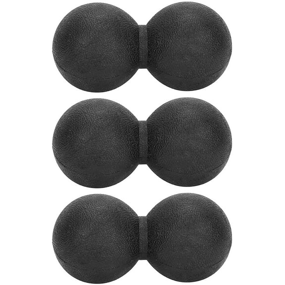 3pcs Massage Ball Peanut Massage Ball Silicone Peanut Shape Muscle Relaxation Fitness Massage Ball for Neck Shoulder(Black)