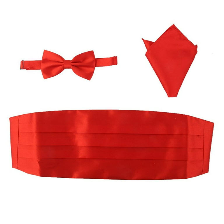 3 Pcs cumberbund men Tuxedo Cumberbund Bow Tie Set Red Cumberbund Men