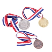 3pcs Metal Sports Award Medals with Neck Ribbons - , Bronze Winner Medals for Games and Competitions