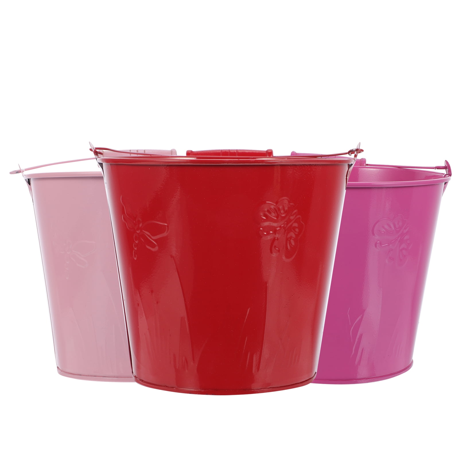 6 Pack Mini Pink Galvanized Metal Buckets Pail with Handle for Rustic  Wedding & Girls Baby Shower Party Favors Decorations, 3.5 x 3 in