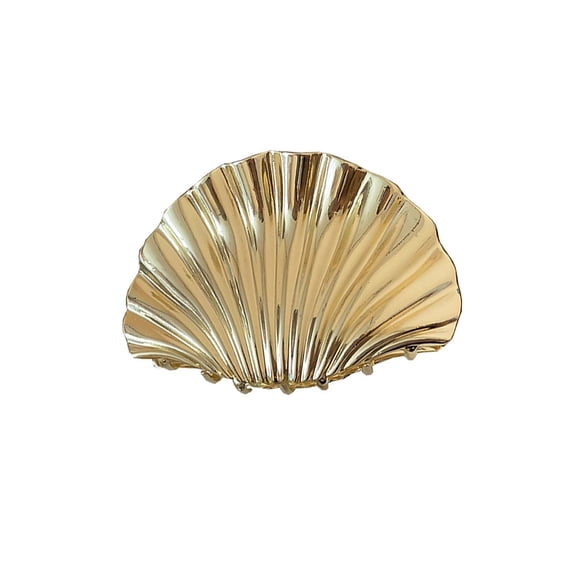 3pcs Metal Claw Hair Clips Hair Accessories for Women & Shell Golden 95x65x45mm