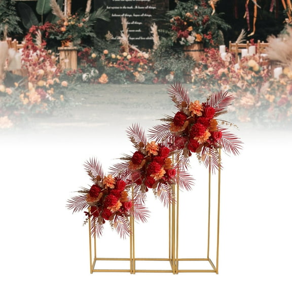 3pcs Metal Plant Stand Golden Nesting Display End Table Tall Pedestal Stand