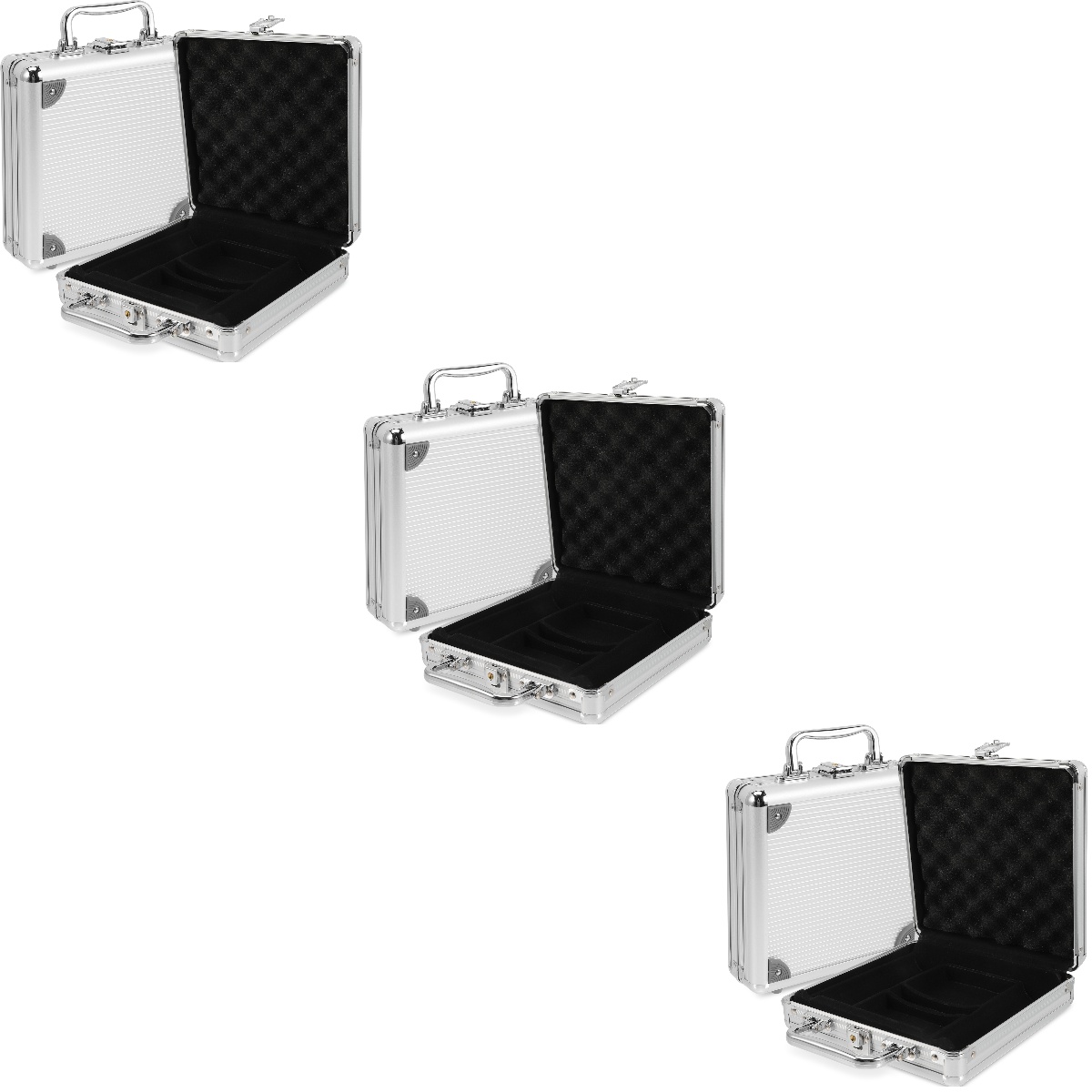 3pcs Metal Poker Chip Case Carrier Large Capacity Poker Cards Holder