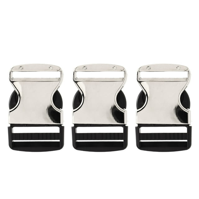 3pcs Metal Side Release Buckle Quick Release Silver Black Metal
