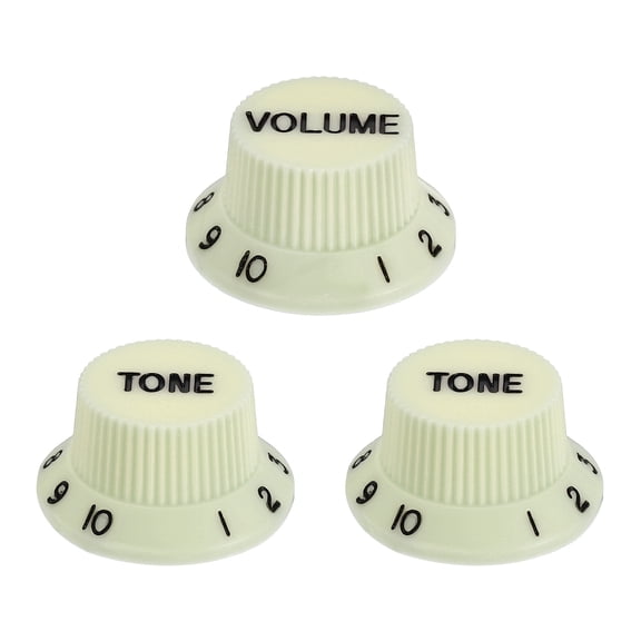 3pcs Metric Top Hat Bell Knobs, Control Guitar Knobs, Mint Green Black
