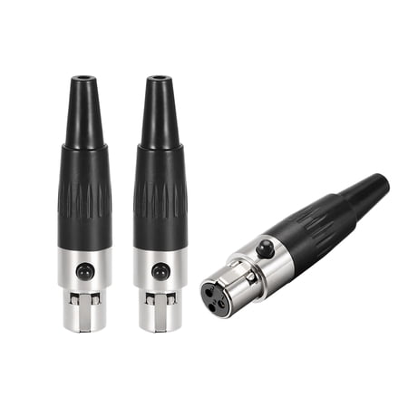 3pcs Mini 3-Pin XLR Female Connector,Microphone Mic Cable Plug Connector Mic Audio Socket