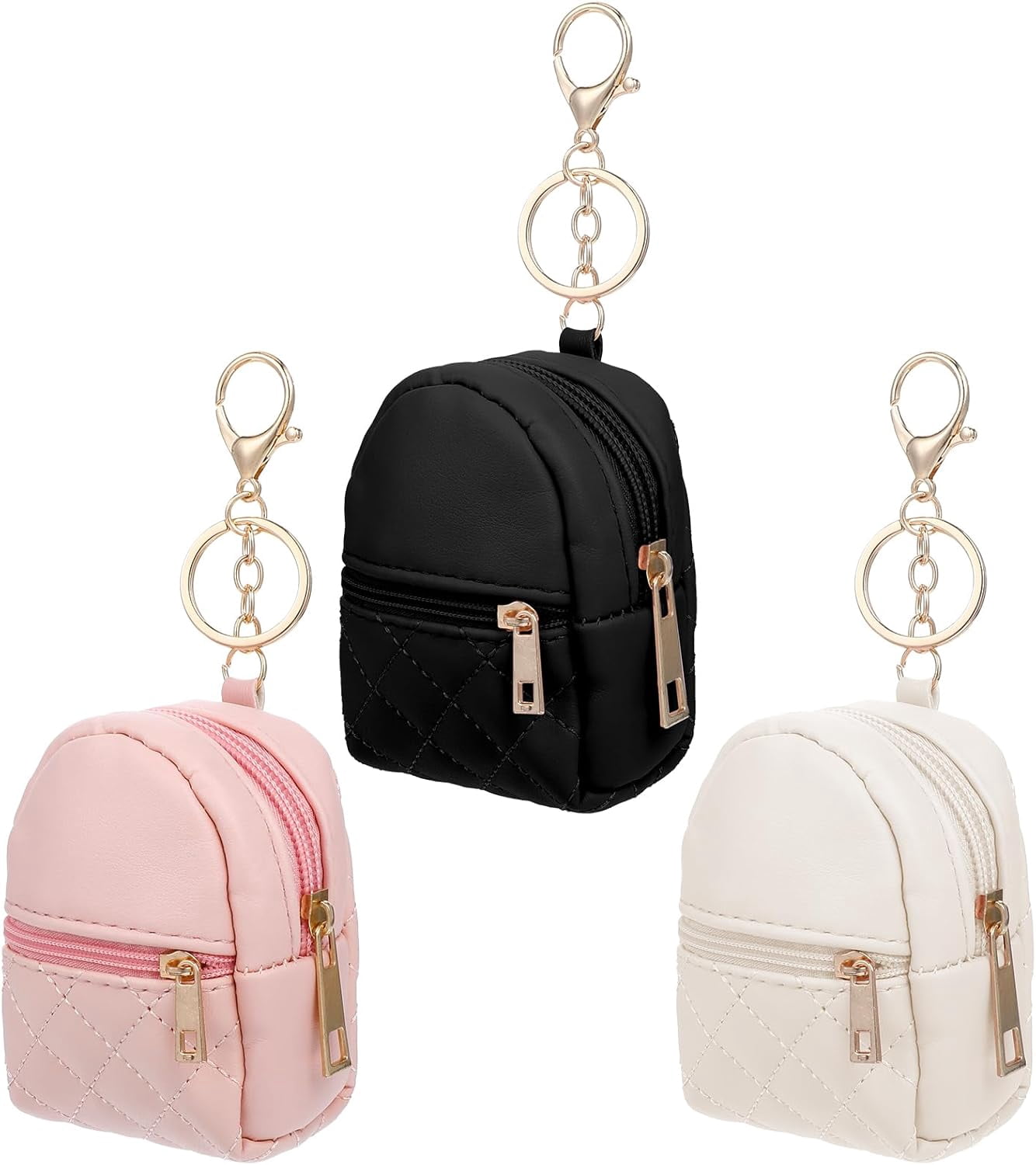 3pcs Mini Backpack Keychain for Women,Cute Small Cosmetic Bag,Pu ...