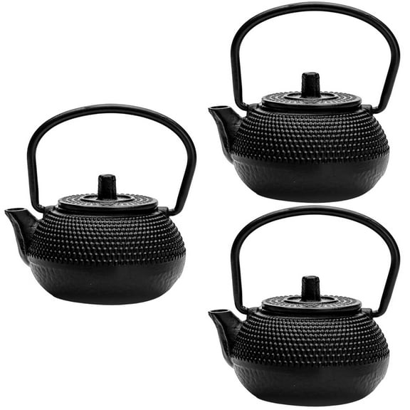 3pcs Mini Cast Iron Teapot Decorative Mini Teapot Retro Cast Iron Teapot Household Mini Teapot