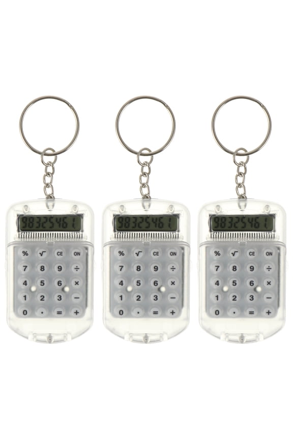 3pcs Mini Electronic Calculator Keychain Tiny Small Pocket Calculator Key Ring