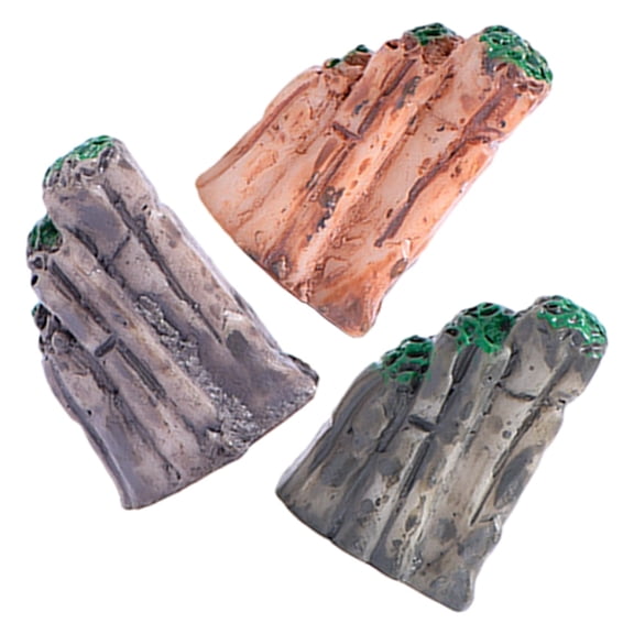 3pcs Mini Resin Mountain Statues Decorative Miniature Mountain Decoration