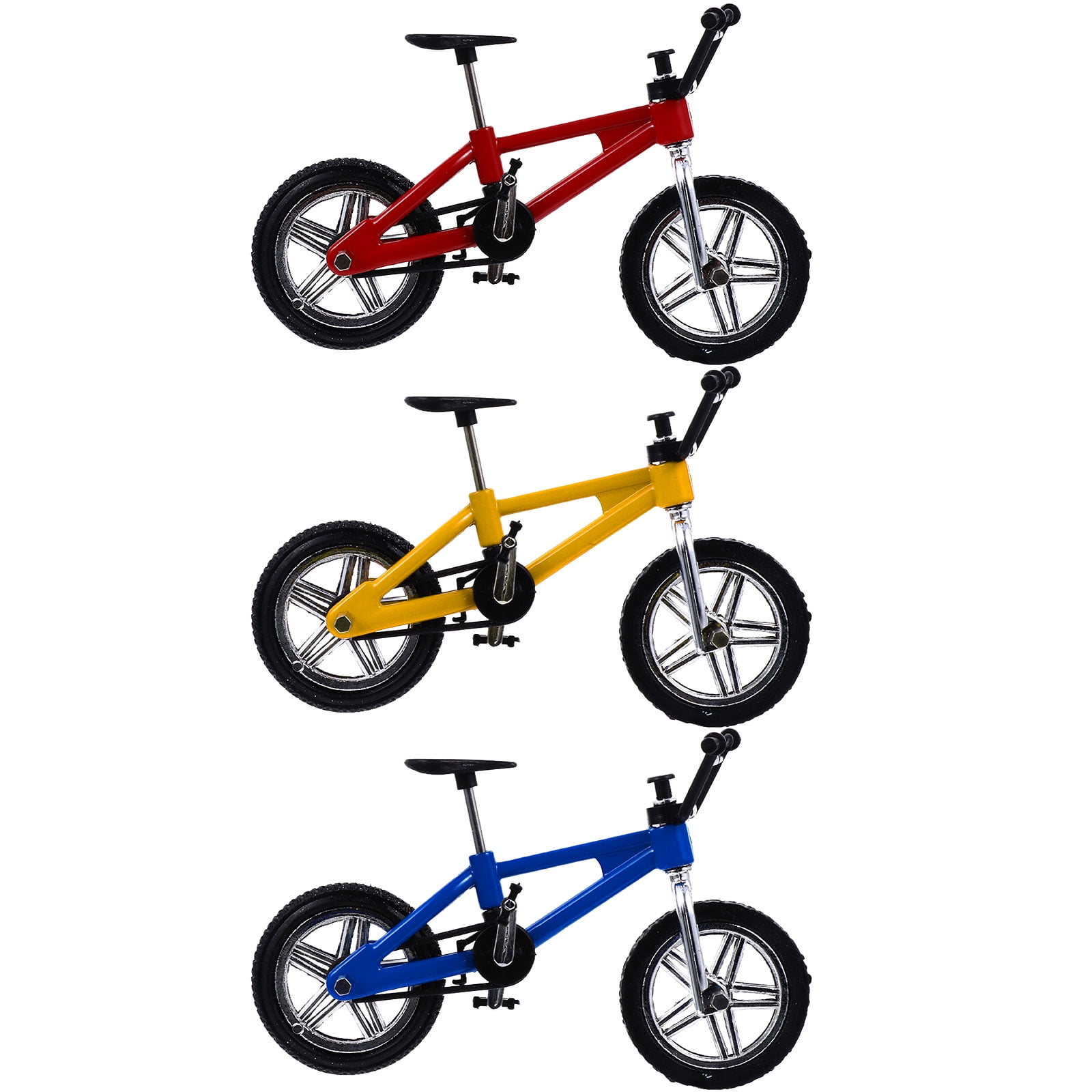 3pcs Miniature Finger Mountain Bike Model Toy Mini Alloy Bike Adornment