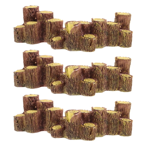 3pcs Miniature Resin Stumps: Outdoor Tree Stump Figurine Statue Fairy Garden Ornament For Dollhouse Micro Garden Landscape Sand Table Decor