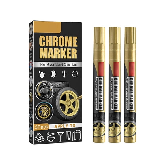 3pcs Mirror Effect Marker Pen Set, Liquid Chrome Reflective Paint for DIY Art, Metal, Glass, Wood