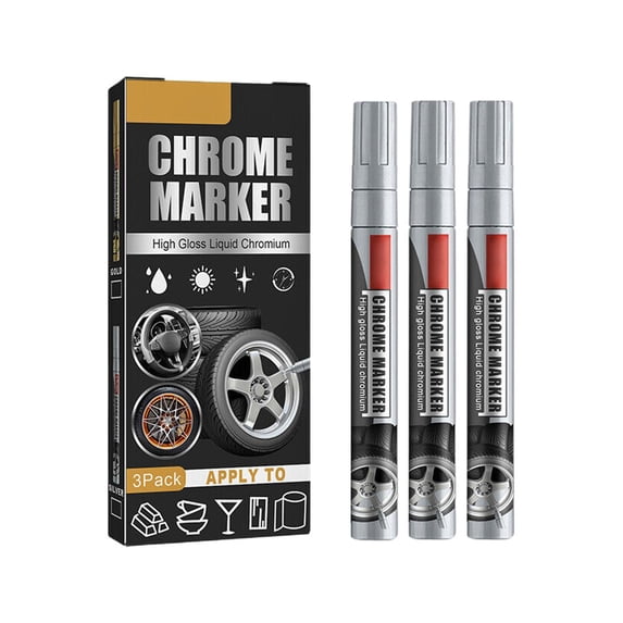 3pcs Mirror Effect Paint Pens - Reflective Liquid Marker Set for DIY Art, Crafts, Glass, Metal, Wood, Fabric, Canvas