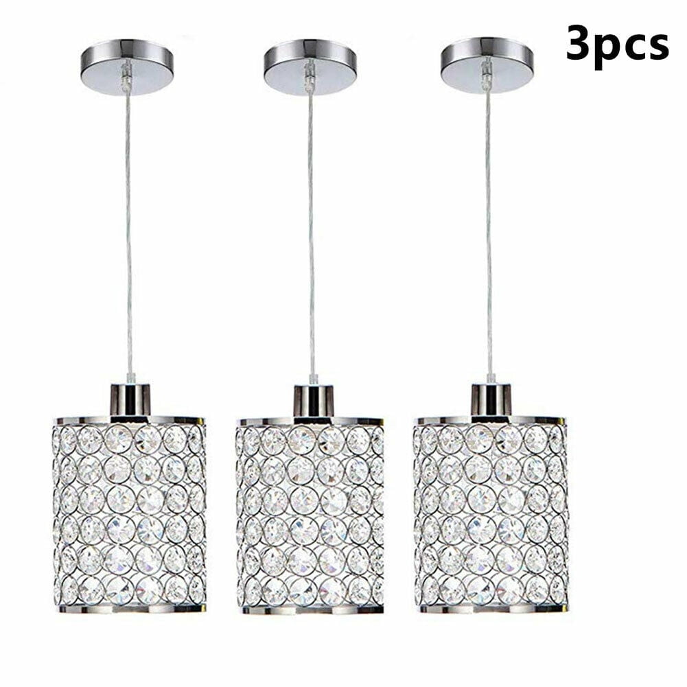 3pcs Modern Crystal Ceiling Light Flush Mount Chandelier Pendant Lamp Living Room
