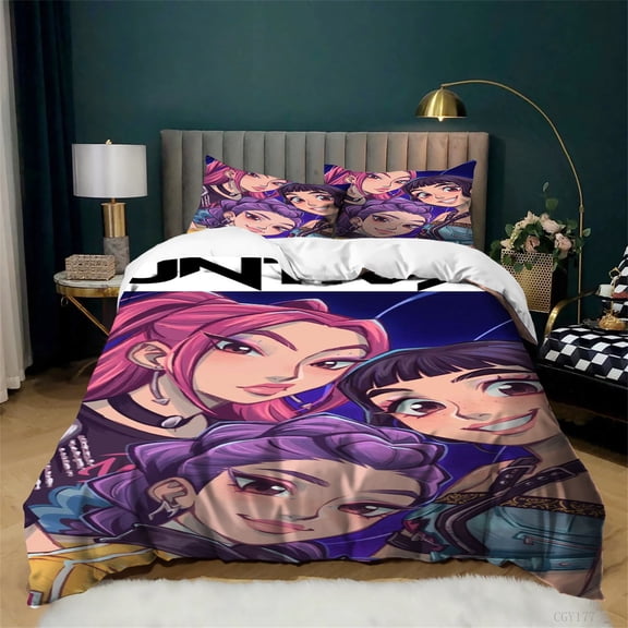 3pcs Movie KPop Bedding Set Cozy Soft Breathable Comforter Quilt Cover Lightweight Duvet Cover with 2 Pillow Shams
