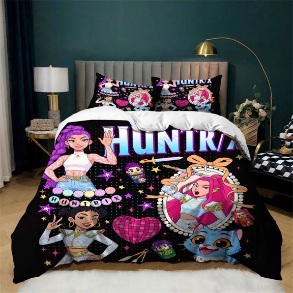 3pcs Movie KPop Bedding Set Cozy Soft Breathable Comforter Quilt Cover Lightweight Duvet Cover with 2 Pillow Shams