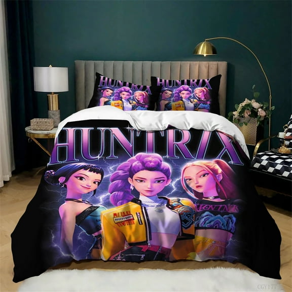 3pcs Movie Star KPop Bedding Set Light-Weight Duvet Cover Set Bedroom Ultra Soft All Season Duvet Cover,2 Pillowsham