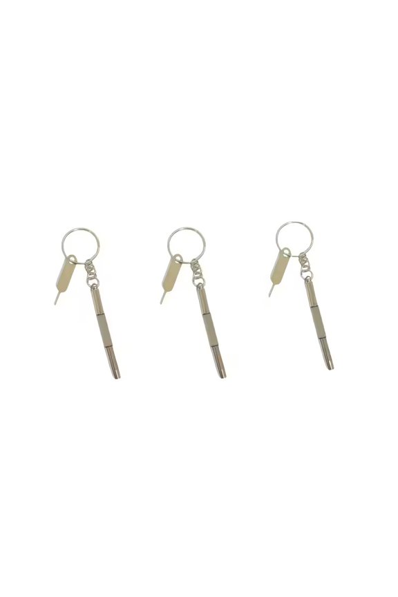 3pcs Multi-Function Keychain Screwdriver Set - Portable Mini Precision Tool with SIM Ejector for Eyeglasses, Watches, and Electronics