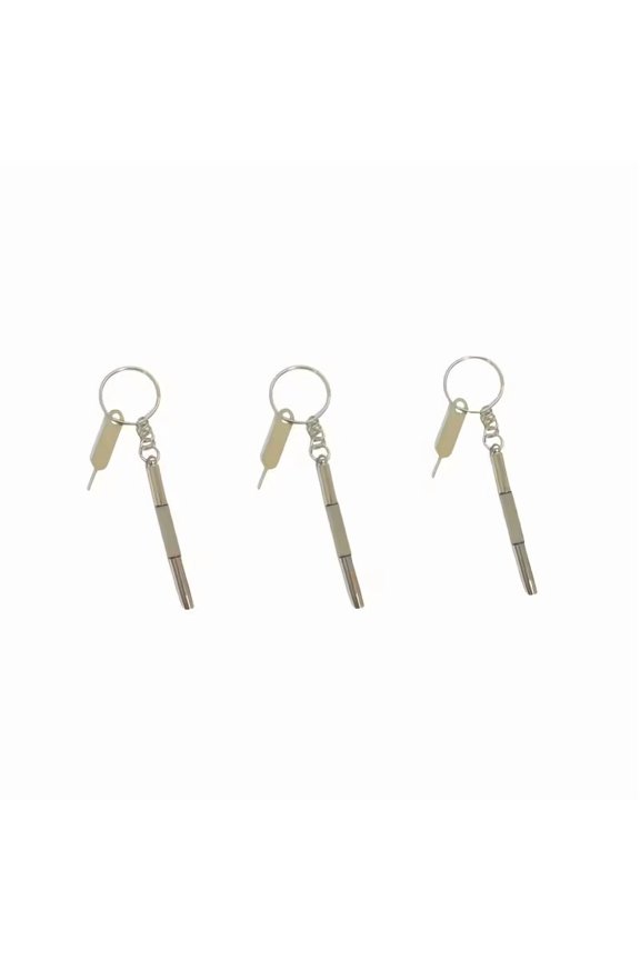 3pcs Multi-Function Keychain Screwdriver Set - Portable Mini Precision Tool with SIM Ejector for Eyeglasses, Watches, and Electronics
