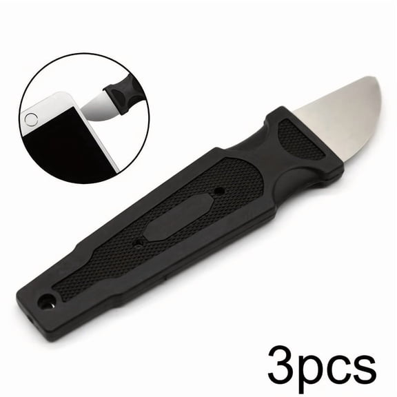 3pcs Multi-Functional Phone Repair Tools, Including Pry Bars, LCD Screen Openers & Anti-Static Scrapers, Black