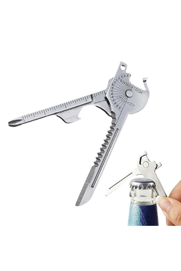 3pcs Multifunction 8 in 1 Keychain Bottle Opener Screwdriver Key Shape  Angle Ruler Keychains Pocket Graduated Scale Repair Portable Emergency Too
