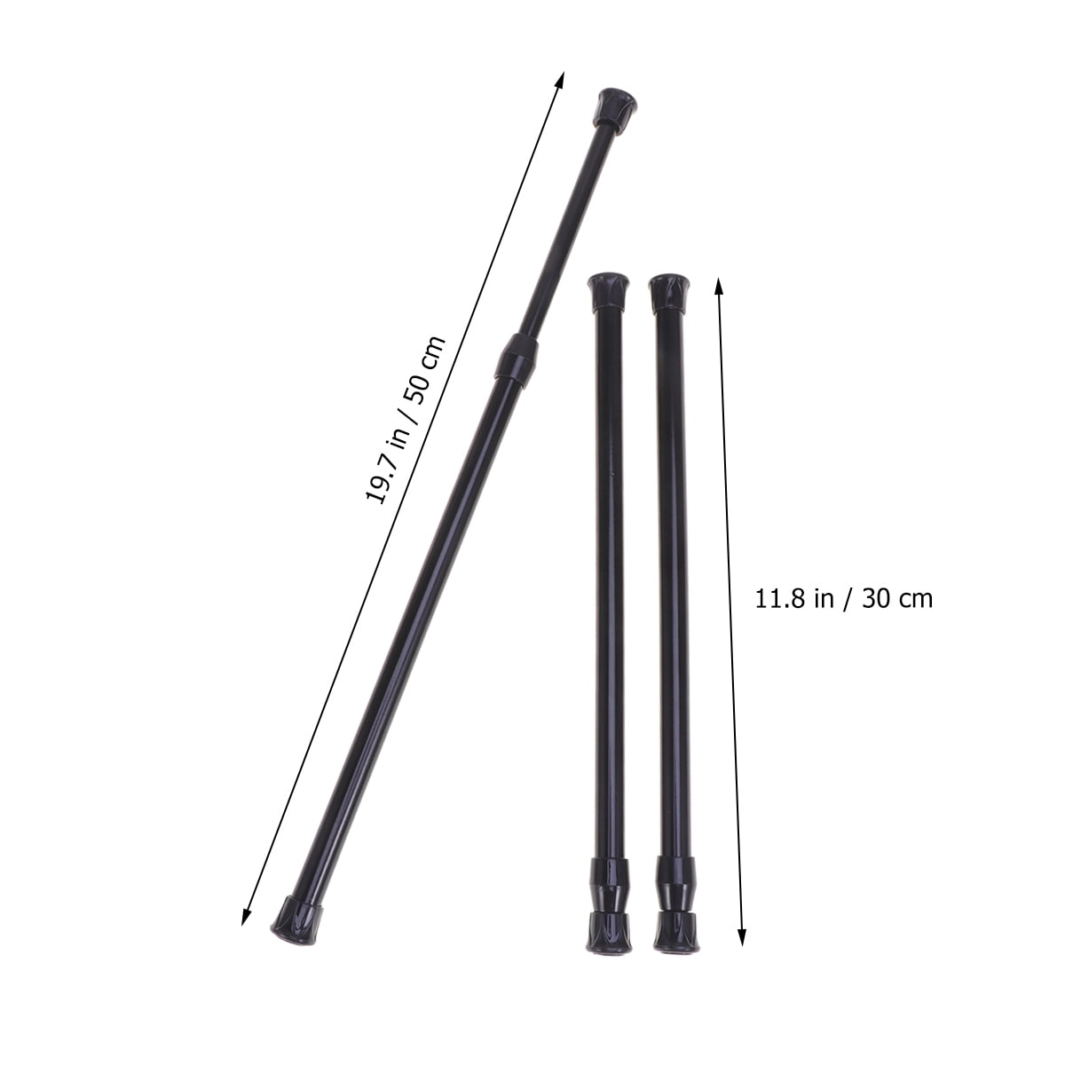 3pcs Adjustable Shower Curtain Tension Rods 11.81-19.69 Inch High ...
