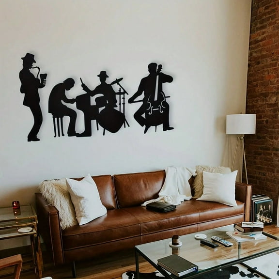 3pcs Music Metal Wall Art - Saxophone/Cello/Drum Silhouettes - Jazz Themed Decor For Living Room/Office, Suitable For Modern Home Decoration,  Wall Decoration, Waterproof, Birthday Gift