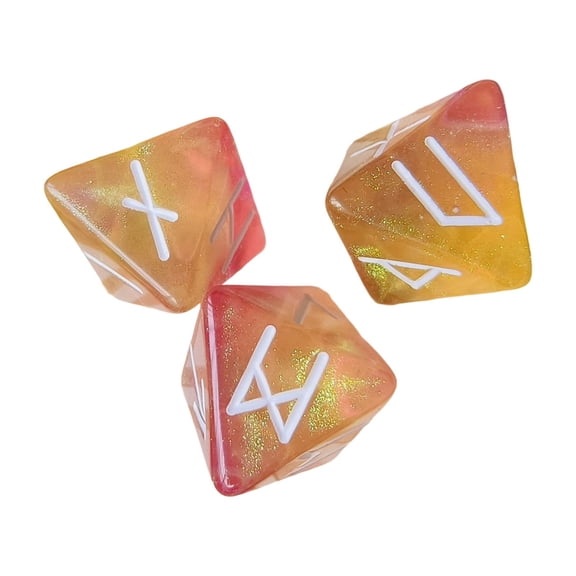 3pcs Mystical Runes Dices Acrylic 8 Sided Dices Tone Assorted Polyhedral Dices with Symbols and Double Tone