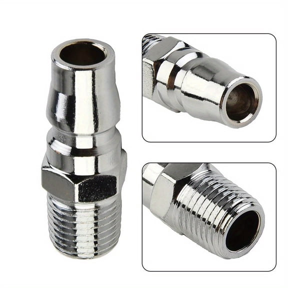 3pcs NITTO Pneumatic Fittings - 1/4 Inch BSP Male Thread Air Hose Connectors,Durable Metal Construction for Air Compressor & Pneumatic Systems,Corrosion-Resistant Finish,Pneumatic System Accessories