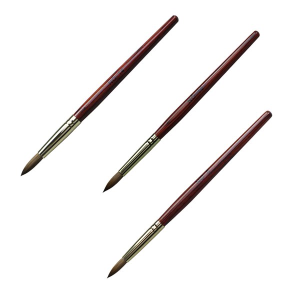 3pcs Nail Brush Set, Kolinsky Acrylic Nail Brushes for Acrylic Application, Nail Extension for Salon DIY