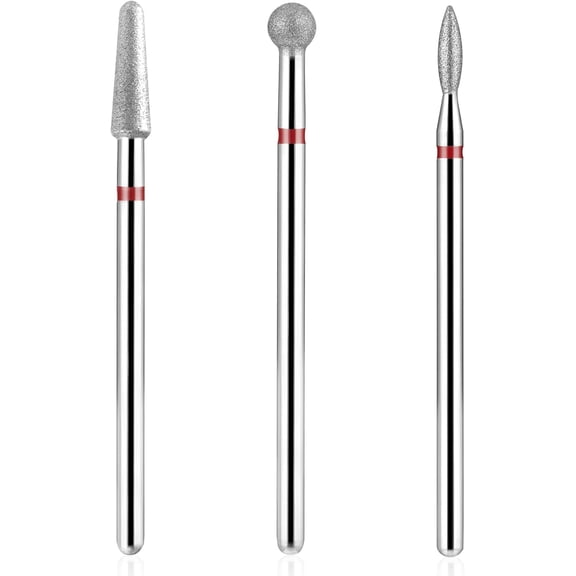 3pcs Nail Drill Bits Set Cuticle Clean Nail Bit Professional Carbide Bits Nails Buffer Bit Nail Trimer for Acrylic Gel Nail Polishing Manicure Pedicure Tool Home Salon Supply
