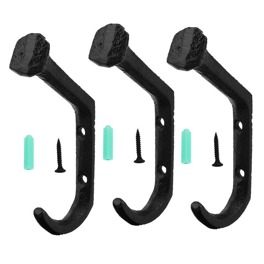 3pcs Nail Shaped Hook Vintage Wall Hanging Hook Clothes Hanger Wall