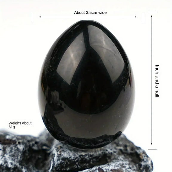 3pcs Natural Crystal Eggs | Obsidian | 45x35mm Hand-Polished Mineral Specimen / Decor